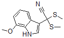 CAS 登录号:128717-80-6, 2-(7-甲氧基-1H-吲哚-3-基)-2,2-二(甲硫基)乙腈