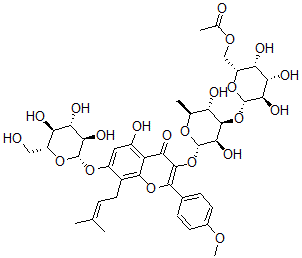 CAS#: 128988-54-5, Anhydroicaritin 3-(6-O-acetylgalactosyl(1-3)rhamnoside)-7-glucoside