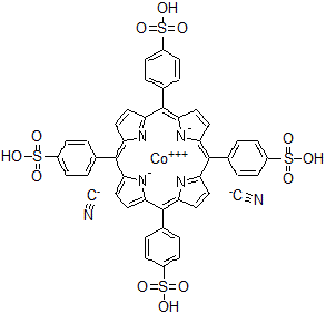 CAS 登录号:129232-35-5, 二氰基-钴(III)-四(4-磺酸苯基)卟啉