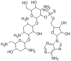 CAS 登录号:129545-98-8, 2''-(腺苷-5'-硫代磷酰)妥布霉素