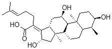 CAS 登录号：13090-91-0， (2Z)-6-甲基-2-[(3R,4S,8S,9R,10S,11R,13R,14R,16S)-3,11,16-三羟基-4,10,14-三甲基-1,2,3,4,5,6,7,8,9,11,12,13,15,16-十四氢环戊烯并[a]菲-17-亚基]庚-5-烯酸