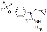 CAS 登录号：130997-66-9， 3-(环丙基甲基)-6-(三氟甲氧基)-1,3-苯并噻唑-2-亚胺氢溴酸盐