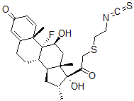 CAS 登录号：131567-23-2， (8S,9R,10S,11S,13S,14S,16R,17R)-9-氟-11,17-二羟基-17-[2-(2-异硫氰酸基乙基硫基)乙酰基]-10,13,16-三甲基-6,7,8,11,12,14,15,16-八氢环戊烯并[a]菲-3-酮