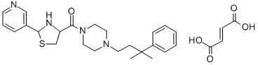 CAS#: 131888-54-5, 1-(3-Methyl-3-phenylbutyl)-4-(2-(3-pyridyl)thiazolidin-4-ylcarbonyl)piperazine fumarate
