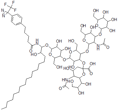 CAS 登录号:131966-72-8, 5-(4-(3-(Trifluromethyl)diazirinyl)phenyl)pentanoyl-lyso-G(M1) ganglioside