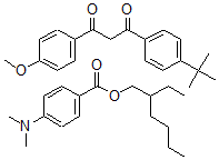 CAS#: 132316-35-9, 4-(dimethylamino)-Benzoic acid 2-ethylhexyl ester mixt. with 1-(4-(1,1-dimethylethyl)phenyl)-3-(4-methoxyphenyl)-1,3-propanedione