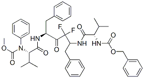 CAS 登录号：133038-85-4， 苯基甲基N-[(2S)-1-[[(2S,5S)-3,3-二氟-5-[[(2S)-3-甲基-2-(苯基甲氧羰基氨基)丁酰基]氨基]-4-氧代-1,6-二(苯基)己烷-2-基]氨基]-3-甲基-1-氧代丁烷-2-基]氨基甲酸酯