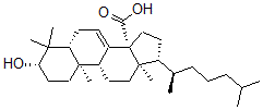 CAS 登录号：133621-76-8， (3S,5R,9R,10R,13R,14S,17R)-3-羟基-4,4,10,13-四甲基-17-[(2R)-6-甲基庚烷-2-基]-2,3,5,6,9,11,12,15,16,17-十氢-1H-环戊二烯并[a]菲-14-羧酸