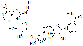 CAS 登录号：134388-69-5， [(2R,3S,4R,5R)-5-(6-氨基-8-叠氮基嘌呤-9-基)-3,4-二羟基四氢呋喃-2-基]甲基[[(2R,3S,4R,5R)-5-(3-氨基甲酰-4H-吡啶-1-基)-3,4-二羟基四氢呋喃-2-基]甲氧基-羟基磷酰]磷酸氢酯