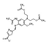 CAS 登录号：134764-36-6， ({5-乙酰氨基-2-甲氧基-4-[(5-硝基-1,3-噻唑-2-基)偶氮]苯基}亚氨基)二-2,1-乙二基二乙酸酯