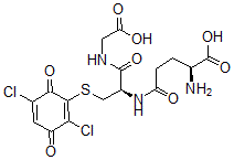 CAS 登录号：135608-87-6， (2S)-2-氨基-5-[[(2R)-1-(羧甲基氨基)-3-[(2,5-二氯-3,6-二氧代-1-环己-1,4-二烯基)硫基]-1-氧代丙烷-2-基]氨基]-5-氧代戊酸