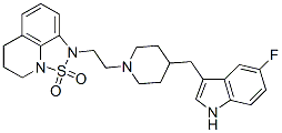 CAS 登录号:136701-68-3, 1-(2-(4-((5-氟-1H-吲哚-3-基)甲基)-1-哌啶基)乙基)-5,6-二氢-1H,4H-1,2,5-噻二唑并(4,3,2-ij)喹啉 2,2-二氧化物