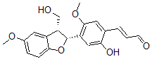 CAS 登录号：136880-81-4， (E)-3-[2-羟基-4-[(2R,3R)-3-(羟基甲基)-5-甲氧基-2,3-二氢-1-苯并呋喃-2-基]-5-甲氧基苯基]丙-2-烯醛