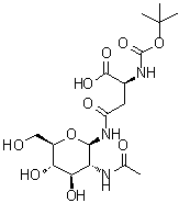 CAS 登录号：137255-40-4， 2-乙酰氨基-2-脱氧-N-(N-{[(2-甲基-2-丙基)氧基]羰基}-L-beta-天冬氨酰)-beta-D-吡喃葡萄糖基胺
