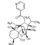 CAS 登录号：137441-82-8， (2R,3S,6S,7S,9R,10S,11S,12R,13S,14R)-2,6,9,11,13,14-六羟基-11-异丙基-3,7,10-三甲基-15-氧杂五环[7.5.1.0<sup>1,6</sup>.0<sup>7,13</sup>.0<sup>10,14</sup>]十五碳-12-基烟酸酯