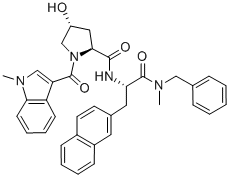CAS#: 138449-07-7, (2S,4R)-4-Hydroxy-1-(1-Methylindole-3-Carbonyl)-N-[(2S)-1-(Methyl-(Phenylmethyl)Amino)-3-Naphthalen-2-Yl-1-Oxopropan-2-Yl]Pyrrolidine-2-Carboxamide
