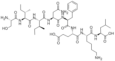 CAS 登录号:138831-86-4, L-丝氨酰-L-异亮氨酰-L-异亮氨酰-L-天冬氨酰胺酰-L-苯丙氨酰-L-alpha-谷氨酰-L-赖氨酰-L-亮氨酸