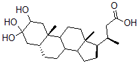 CAS 登录号：139265-35-3， (3R)-3-[(5R,10S,13R,17R)-2,3,3-三羟基-10,13-二甲基-1,2,4,5,6,7,8,9,11,12,14,15,16,17-十四氢环戊烯并[a]菲-17-基]丁酸