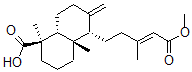 CAS 登录号：139628-86-7， (1R,4aR,5S,8aR)-5-[(E)-5-甲氧基-3-甲基-5-氧代戊-3-烯基]-1,4a-二甲基-6-亚甲基-3,4,5,7,8,8a-六氢-2H-萘-1-羧酸