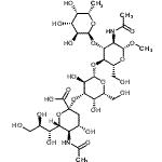 CAS 登录号：141612-87-5， 甲基(6R)-5-乙酰氨基-3,5-二脱氧-6-[(1R,2R)-1,2,3-三羟基丙基]-beta-L-苏式-己-2-酮吡喃糖基-(2->3)-beta-D-吡喃半乳糖基-(1->4)-[6-脱氧-alpha-L-吡喃半乳糖基-(1->3)]-2-乙酰氨基-2-脱氧-beta-D-吡喃葡萄糖苷