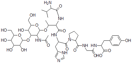 CAS#: 142035-49-2, N-(N-(N-(N-(O-(2-(acetylamino)-2-deoxy-3-O-beta-D-galactopyranosyl-beta-D-galctopyranosyl)-N-L-valyl-L-threonyl)-L-histidyl)-L-prolyl)glycyl)-L-Tyrosine