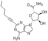CAS 登录号:142103-07-9, (2S,3S,4R,5R)-5-(6-氨基-2-己-1-炔基嘌呤-9-基)-3,4-二羟基四氢呋喃-2-甲酰胺