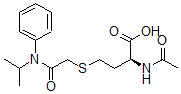 CAS 登录号：142353-11-5， (2S)-2-乙酰氨基-4-[2-氧代-2-(苯基-丙-2-基氨基)乙基]硫基丁酸