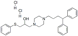 CAS 登录号：143760-05-8， 1-[4-(4,4-二苯基丁基)哌嗪-1-基]-3-苯硫基丙-2-醇二盐酸盐
