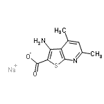 CAS 登录号：144254-93-3， 钠3-氨基-4,6-二甲基噻吩并[2,3-b]吡啶-2-羧酸酯