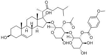 CAS#: 145075-81-6, [(2S,3R,4S,5R)-2-[(2S,3R,4S,5S)-3-Acetyloxy-2-[[(3R,8S,9R,10R,13S,14R,16R,17S)-3,17-Dihydroxy-10,13-Dimethyl-17-[(2S)-6-Methyl-3-Oxoheptan-2-Yl]-1,2,3,4,7,8,9,11,12,14,15,16-Dodecahydrocyclopenta[a]Phenanthren-16-Yl]Oxy]-5-Hydroxyoxan-4-Yl]Oxy-4,5-Dihydroxyoxan-3-Yl] 4-Methoxybenzoate