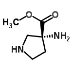 CAS 登录号：145090-27-3， 甲基(3R)-3-氨基-3-吡咯烷羧酸酯