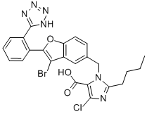 CAS 登录号：145781-32-4， 3-[[3-溴-2-[2-(2H-四唑-5-基)苯基]-1-苯并呋喃-5-基]甲基]-2-丁基-5-氯咪唑-4-羧酸
