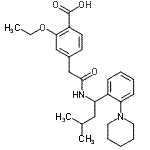 CAS 登录号：147852-26-4， 2-乙氧基-4-[2-({3-甲基-1-[2-(1-哌啶基)苯基]丁基}氨基)-2-氧代乙基]苯甲酸