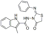 CAS 登录号:148372-32-1, 3-甲基-N-(4-氧代-2-苯基亚胺-1,3-噻唑烷-3-基)-1H-吲哚-2-甲酰胺