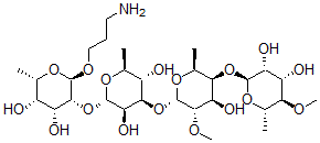 CAS#: 148404-60-8, (2S,3R,4R,5S,6S)-2-[(2R,3R,4R,5S,6S)-2-(3-Aminopropoxy)-4,5-Dihydroxy-6-Methyloxan-3-Yl]Oxy-4-[(2S,3S,4R,5S,6S)-5-[(2S,3R,4S,5R,6S)-3,4-Dihydroxy-5-Methoxy-6-Methyloxan-2-Yl]Oxy-4-Hydroxy-3-Methoxy-6-Methyloxan-2-Yl]Oxy-6-Methyloxane-3,5-Diol