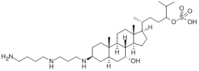 CAS 登录号：148717-90-2， [(3R,6R)-6-[(3S,5R,7R,8R,9S,10S,13R,14S,17R)-3-[3-(4-氨基丁基氨基)丙基氨基]-7-羟基-10,13-二甲基-2,3,4,5,6,7,8,9,11,12,14,15,16,17-十四氢-1H-环戊二烯并[a]菲-17-基]-2-甲基庚烷-3-基]氢硫酸盐