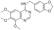 CAS 登录号:150450-00-3, N-(1,3-苯并二氧戊环-5-基甲基)-6,7,8-三甲氧基喹唑啉-4-胺