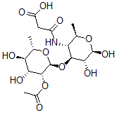 CAS 登录号：151299-42-2， 3-[[(2R,3R,4S,5R,6R)-4-[(2S,3R,4R,5R,6S)-3-乙酰氧基-4,5-二羟基-6-甲基四氢吡喃-2-基]氧基-5,6-二羟基-2-甲基四氢吡喃-3-基]氨基]-3-氧代丙酸