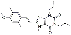 CAS 登录号：151539-39-8， 8-[(E)-2-(4-甲氧基-2,5-二甲基苯基)乙烯基]-7-甲基-1,3-二丙基嘌呤-2,6-二酮