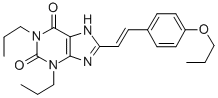 CAS 登录号：151539-43-4， 8-[(E)-2-(4-丙氧基苯基)乙烯基]-1,3-二丙基-7H-嘌呤-2,6-二酮