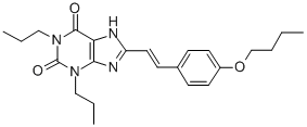 CAS 登录号：151539-68-3， 8-[(E)-2-(4-丁氧基苯基)乙烯基]-1,3-二丙基-7H-嘌呤-2,6-二酮