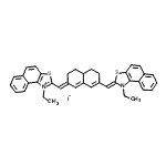 CAS 登录号：151567-53-2， 1-乙基-2-[(E)-{7-[(Z)-(1-乙基萘并[1,2-d][1,3]噻唑-2(1H)-亚基)甲基]-4,4A,5,6-四氢-2(3H)-萘亚基}甲基]萘并[1,2-d][1,3]噻唑-1-鎓碘化物