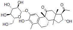 CAS 登录号：151703-10-5， (8S,9R,13R,16R,17R)-17-乙酰基-3,16-二羟基-4,9,13,14-四甲基-2-[(2S,3R,4S,5S,6R)-3,4,5-三羟基-6-(羟基甲基)四氢吡喃-2-基]氧基-7,8,12,15,16,17-六氢-6H-环戊二烯并[a]菲-11-酮