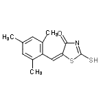 CAS 登录号：153567-97-6， (5E)-5-(均三甲苯基亚甲基)-2-硫基-1,3-噻唑-4(5H)-酮