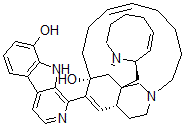 CAS 登录号:154466-37-2, (1R-(1R*,9Z,13S*,13aR*,20aR*,21aR*))-2,3,5,6,7,8,11,12,15,16,17,18,20a,21-十四氢-24-(8-羟基-9H-吡啶并(3,4-b)吲哚-1-基)-1,13-乙烯桥-4,21a-甲桥-1H-氮杂环辛烷并(1',2':1,5)吡咯并(3,2-E)氮杂十五环-13(13ah)-醇