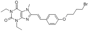 CAS 登录号：155272-07-4， 8-[(E)-2-[4-(4-溴丁氧基)苯基]乙烯基]-1,3-二乙基-7-甲基嘌呤-2,6-二酮