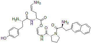 CAS 登录号：155919-39-4， [(Z)-2-[[(2R)-1-[(2S)-2-氨基-3-萘-2-基丙酰]吡咯烷-2-羰基]氨基]乙烯基](Z,2R)-5-氨基-2-[[(2S)-2-氨基-3-(4-羟基苯基)丙酰]氨基]戊-4-烯酸酯
