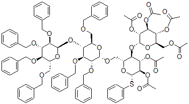 CAS 登录号：156625-63-7， 苯基O-(2,3,4,6-四-O-苄基-吡喃葡萄糖基)-1-4-O-(2,3,6-三-O-苄基吡喃葡萄糖基)-1-6-O-(2,3,4,6-四-O-乙酰基吡喃葡萄糖基)-1-4-2,3-二-O-乙酰基-1-硫代吡喃葡萄糖苷