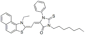 CAS 登录号：15664-19-4， 5-[2-(1-乙基萘并[1,2-d]噻唑-2(1H)-亚基)乙亚基]-3-庚基-1-苯基-2-硫代-4-咪唑烷酮