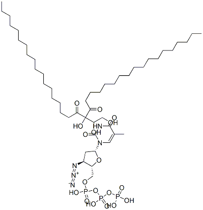 CAS 登录号：156705-00-9， [1-[[[[3-叠氮基-5-(5-甲基-2,4-二氧代嘧啶-1-基)四氢呋喃-2-基]甲氧基-羟基磷酰]氧基-羟基磷酰]氧基-羟基磷酰]氧基-3-十八碳酰基氧基丙-2-基]硬脂酸酯